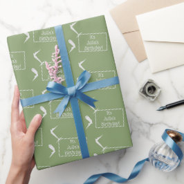 Papel De Presente Pavilhão de Aniversário Personalizado do Avião, em
