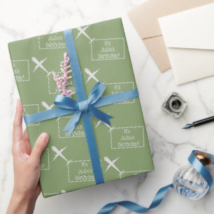 Papel De Presente Pavilhão de Aniversário Personalizado do Avião, em