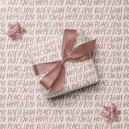 Papel De Presente Paz amor esperança alegria simples e neutra feriad