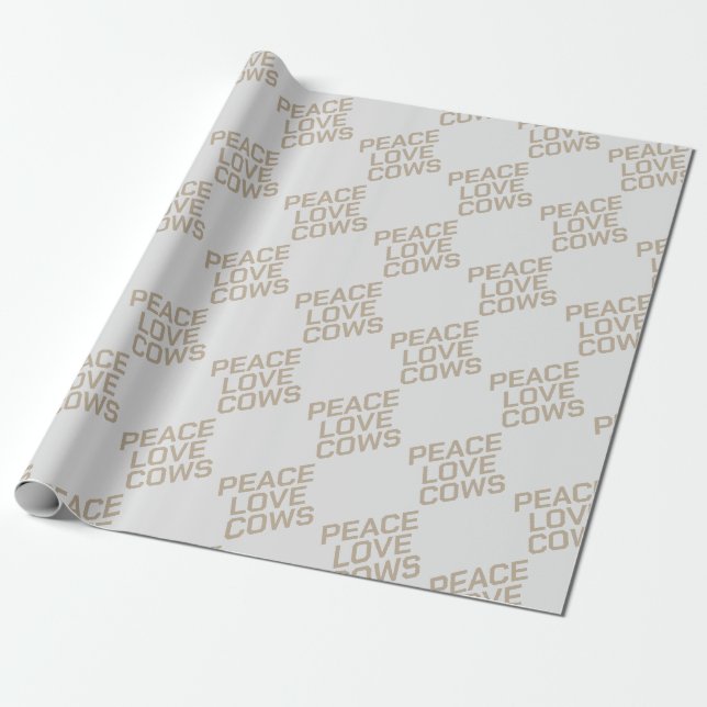 Papel De Presente Paz Amor Vacas (Desenrolado)