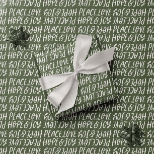 Papel De Presente Paz de Férias, amor, esperança, alegria, escreva N