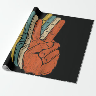 Papel De Presente Paz Retro Vintage Anos 60 70 Hippie