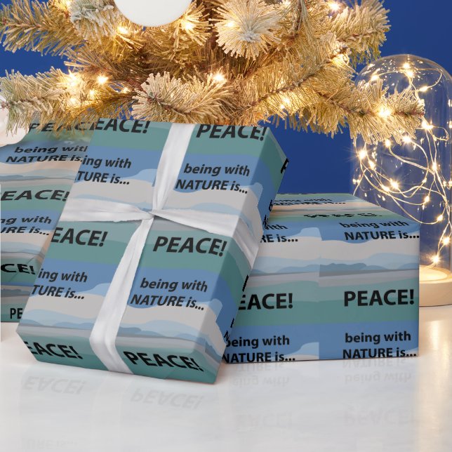 Papel De Presente Paz Ser com a Natureza é Paz (Feriados)