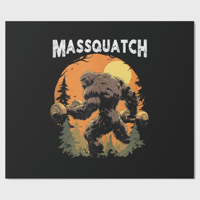 Papel De Presente Pé Grande Massquatch Engraçado (Aberto)