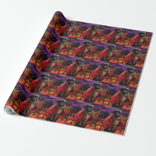 Papel De Presente Pé Pequim Pompões de Vampiro de Halloween Assustad
