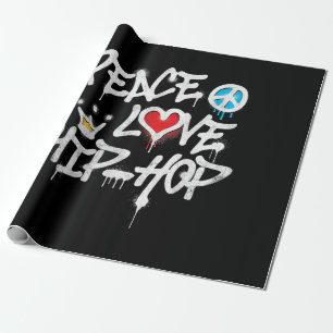 Papel De Presente Peace Love Hip Hop Dancing