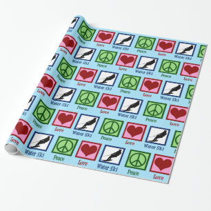 Papel De Presente Peace Love Water Ski