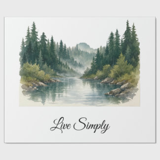 Papel De Presente Peaceful Forest Gift Wrap