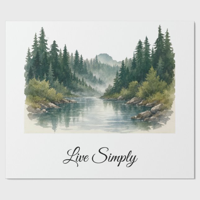 Papel De Presente Peaceful Forest Gift Wrap (Aberto)