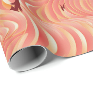 Papel De Presente Peach Fuzz Abstrato Botanical Fruity Padrão 6