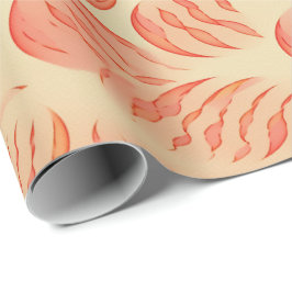 Papel De Presente Peach Fuzz Abstrato Botanical Fruity Pattern 12