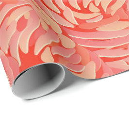 Papel De Presente Peach Fuzz Abstrato Botanical Fruity Pattern 14
