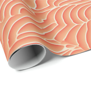 Papel De Presente Peach Fuzz Abstrato Botanical Fruity Pattern 20