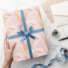 Papel De Presente Peach Fuzz Abstrato Floral