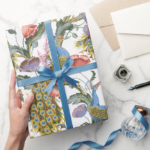 Peacock Art Nouveau Padrão Floral