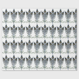 Papel De Presente Peacock Feather Vintage Art Nouveau Design