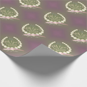Papel De Presente Pearls e Plum Moss do 12 Casamento