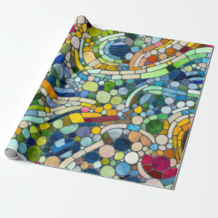Papel De Presente Pebbles - Arte Mosaica Colorida