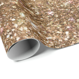Papel De Presente Peça de Confetti Dourada de Bronze
