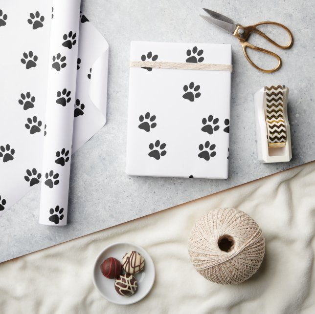 Papel De Presente Peças de gatos pretos simples (Artesanato)