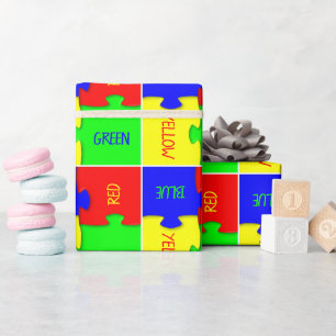 Papel De Presente Peças de Quebra-cabeça de serras vivas personaliza