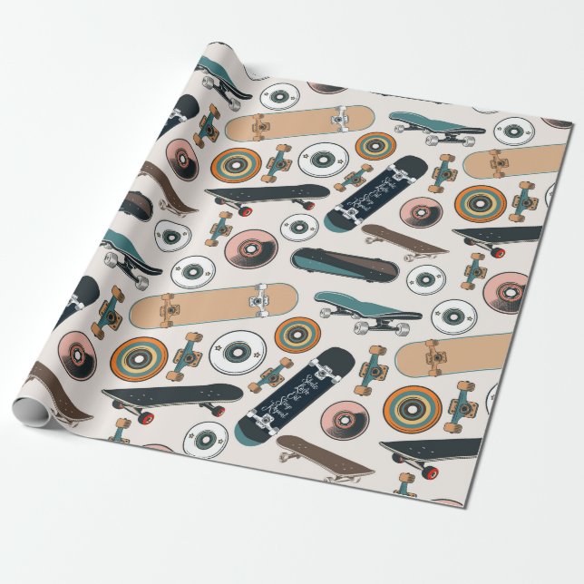 Papel De Presente Peças de Skate (Desenrolado)