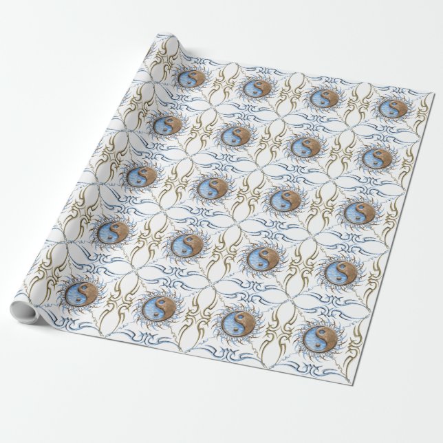 Papel De Presente Pedra e Água Yin Yang (Desenrolado)