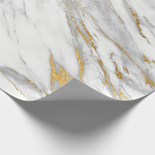 Papel De Presente Pedra Mínima Dourada da Cinza Marble de Carrara Br