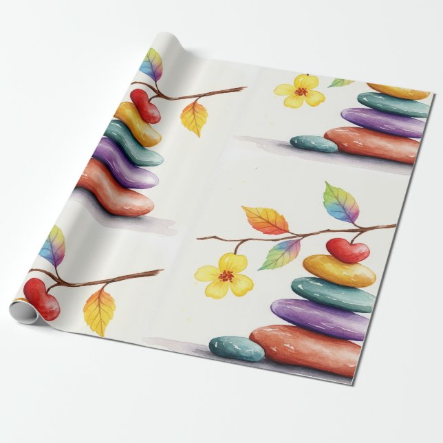 Papel De Presente Pedras equilibradas (Desenrolado)