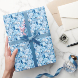 Papel De Presente Pedras Preciosas Azuis Geladas