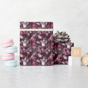 Papel De Presente Pedras Preciosas Burgundy