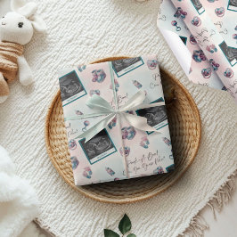 Papel De Presente "Peek-A-Boo" Gênero Revela Chá de fraldas de Ultra