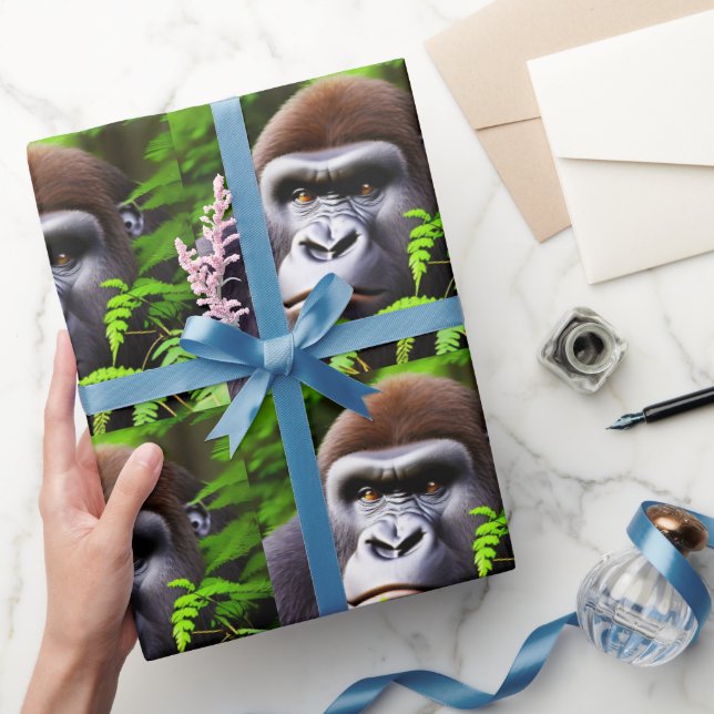 Papel De Presente Peekaboo Gorilla, Papel De Molho (Presentear)