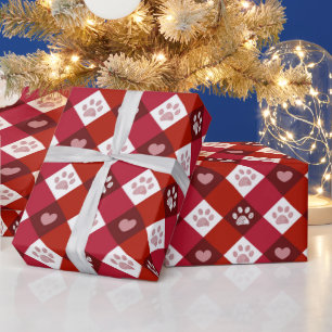 Papel De Presente Pegadas de Natal