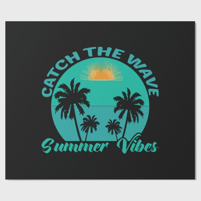 Papel De Presente Pegue a Onda Vibrações de Verão (Aberto)