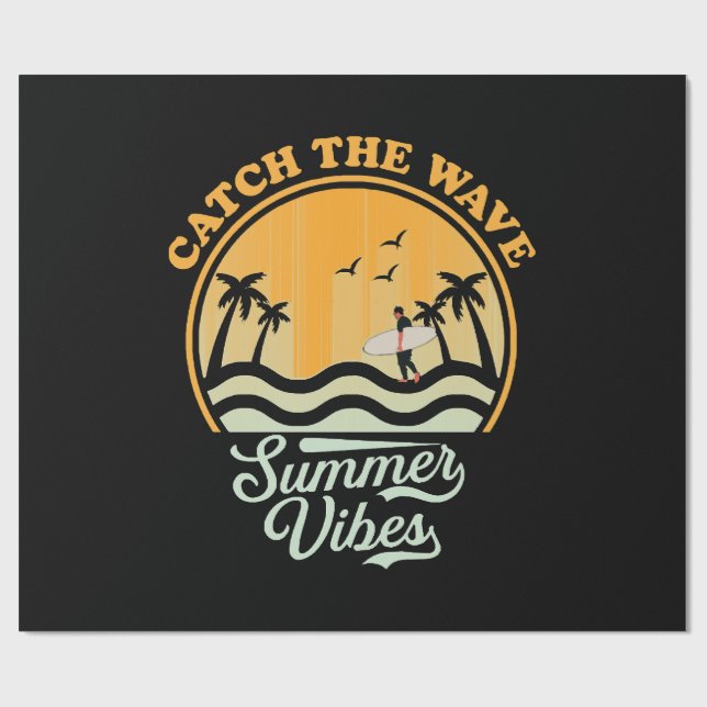 Papel De Presente Pegue a Onda Vibrações de Verão (Aberto)