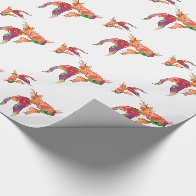 Papel De Presente peixe aquarela (Ponta)