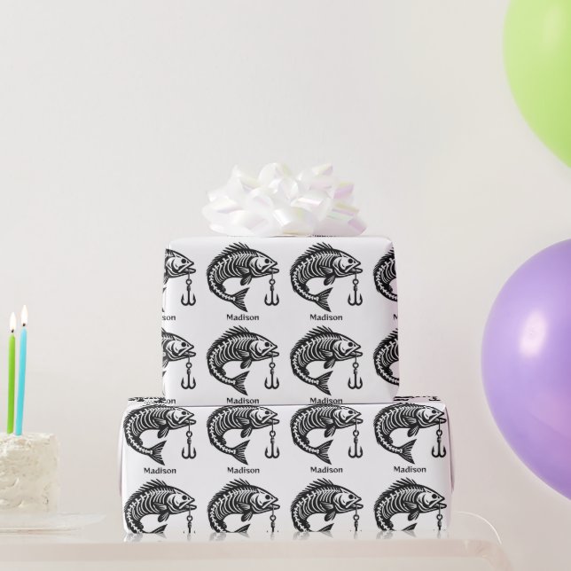 Papel De Presente Peixe de Nome Personalizado (Presentes para festas)