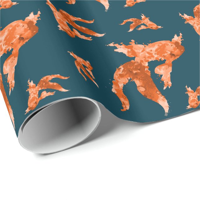 Papel De Presente peixe-dourado (Ponta do rolo)