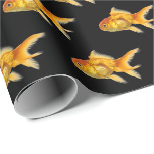 Papel De Presente peixe-dourado em preto