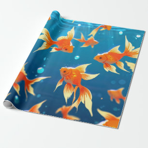 Papel De Presente Peixe ouro