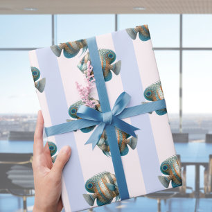 Papel De Presente Peixe tropical de luxo elegante moderno