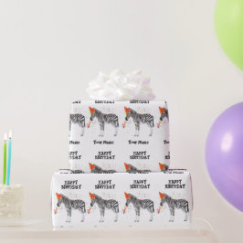 Papel De Presente Peixe-zebra - Animais na Festa de aniversário