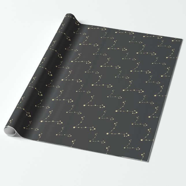 Papel De Presente Peixes Constelação Astrologia Estrelas Zodiac Gift (Desenrolado)