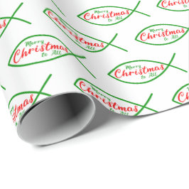 Papel De Presente Peixes Cristãos de Natal Ichthys Religiosos Ichthu