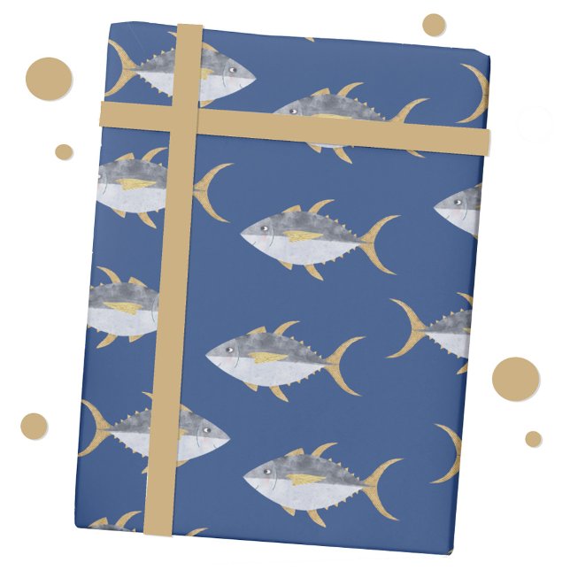 Papel De Presente Peixes de atum (Tuna fish fun gift wrap paper roll)