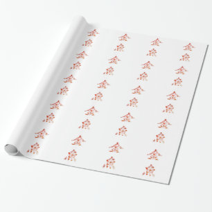 Papel De Presente Peixes dourados em caracteres chineses (cor-de-ros
