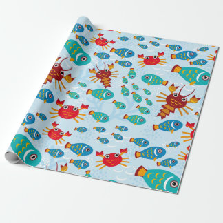 Papel De Presente Peixes e Caranguejos do Oceano legal