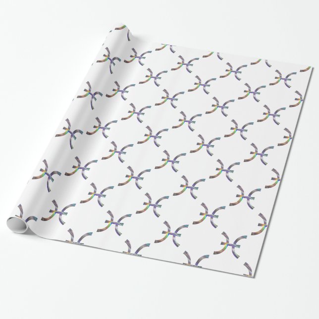 Papel De Presente peixes hologramas (Desenrolado)