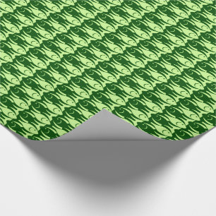 Papel De Presente Peixes, limão e verde escuro modernos do meio